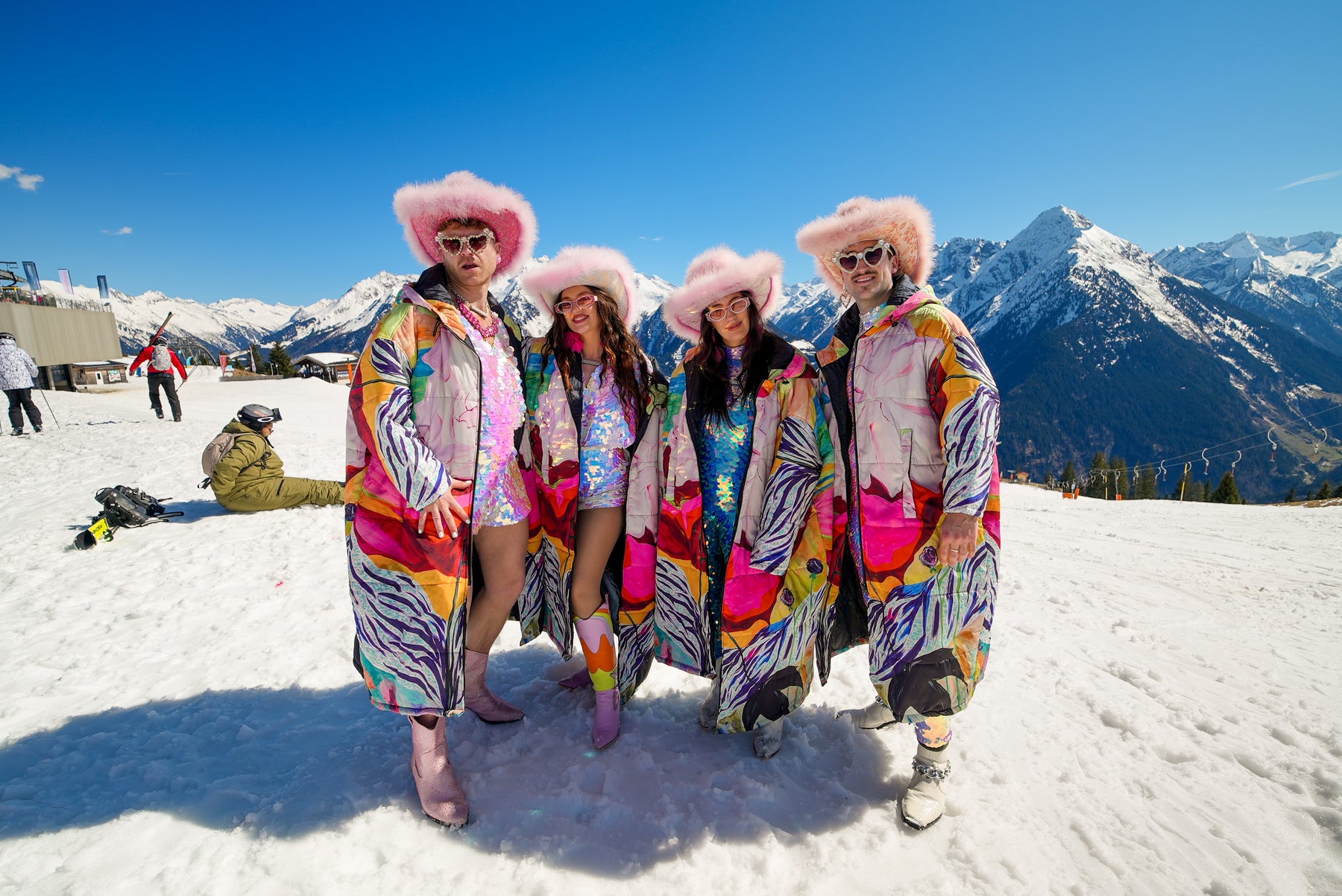 The White Lotus Artist Edition worn in a snowy mountain setting